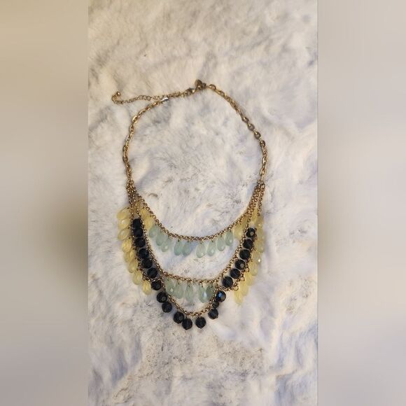 NWOT Lia Sophia "Refresh" Glasd & Resin Beaded Necklace - Picture 7 of 11